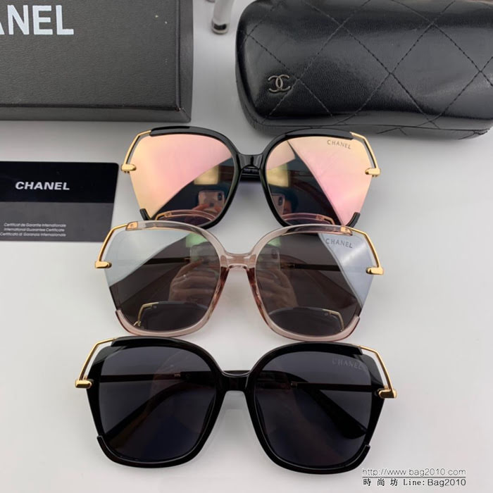 CHANEL香奈兒 2019新款 專櫃同款 寶麗來樹脂偏光鏡片 時尚百搭 女款太陽鏡 3428  lly1619